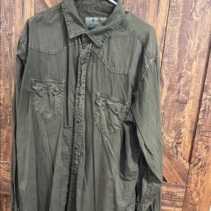 Green Button-Up Shirt
